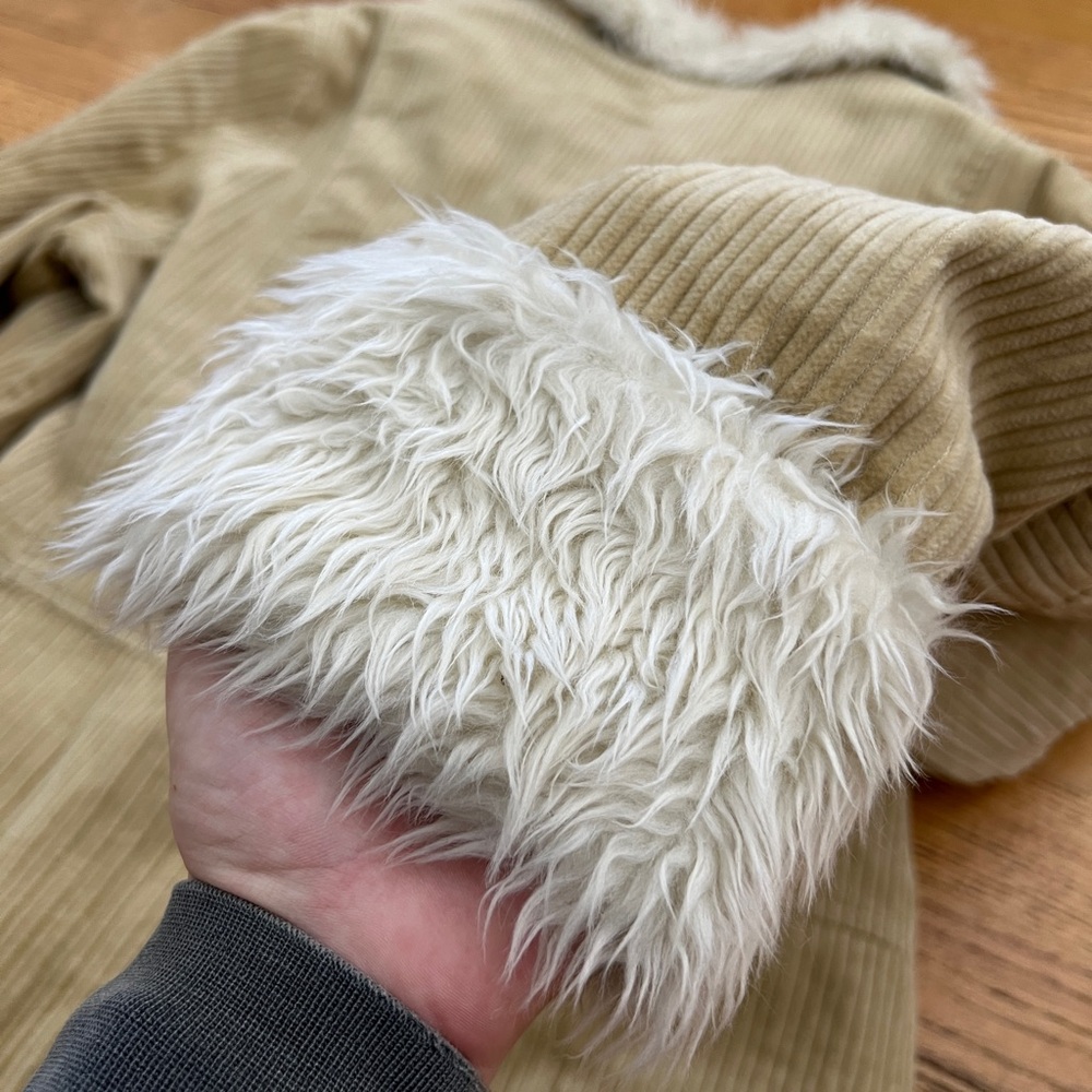 Vintage Y2k Cream & Beige Corduroy Penny Lane Coat View 6